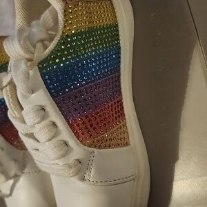 Kurt Geiger Rainbow Glitter Kids Sneakers